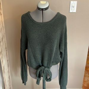 This long sleeve green knit sweater is cozy and comfy for the winter!